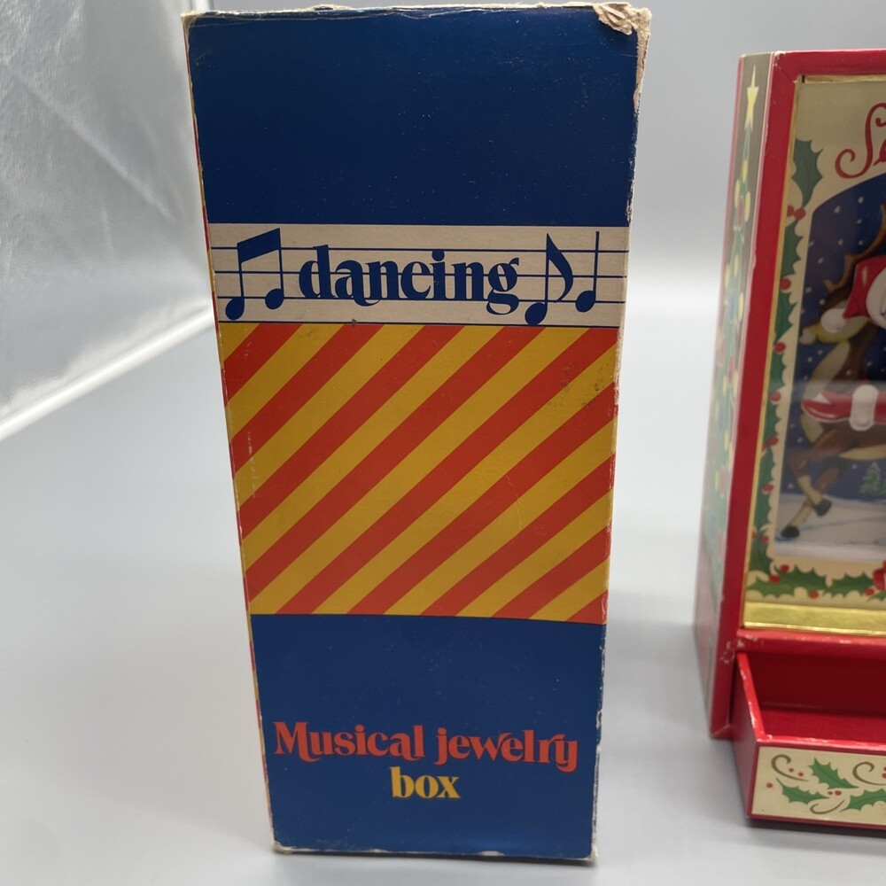 VINTAGE Otagiri DANCING SANTA & Reindeer - Jingle Bells MUSIC BOX 1979 - Picture 14 of 16